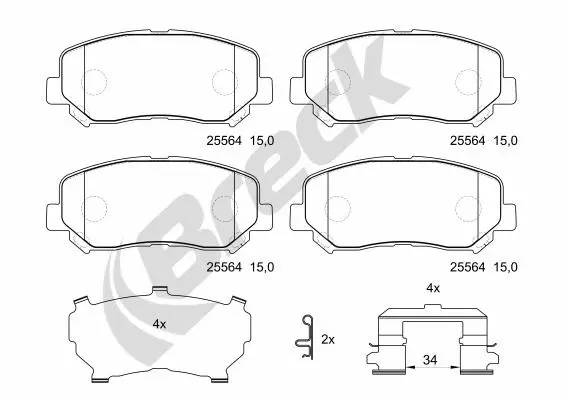Brake Pad Set, disc brake (25564 00 701 10)