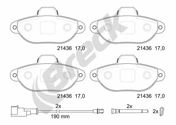Brake Pad Set, disc brake (21436 00 702 10)