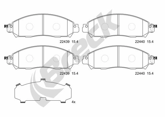 Brake Pad Set, disc brake (22439 00 651 00)