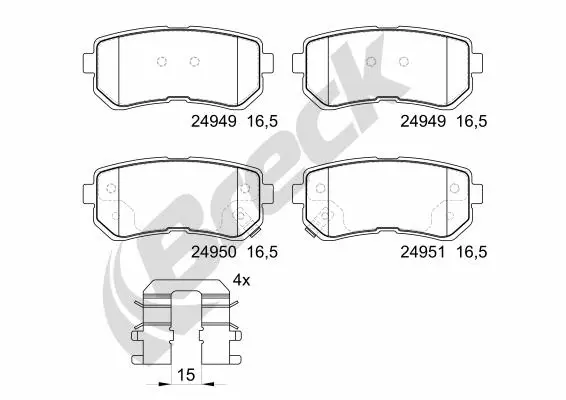 Brake Pad Set, disc brake (24949 00 704 00)