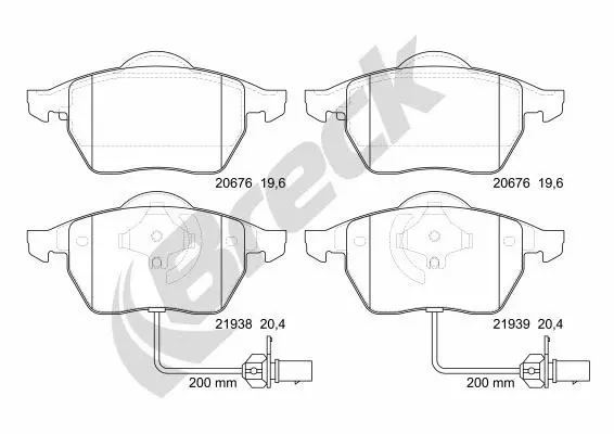 Brake Pad Set, disc brake (21938 00 701 10)
