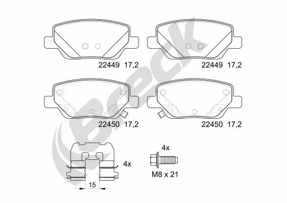 Brake Pad Set, disc brake (22449 00 704 00)