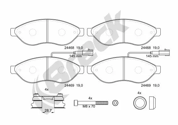 Brake Pad Set, disc brake (24469 00 703 10)
