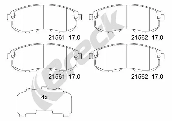 Brake Pad Set, disc brake (21562 00 701 00)