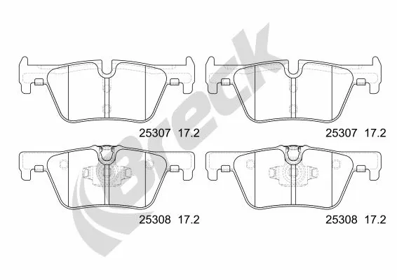Brake Pad Set, disc brake (25307 00 704 00)