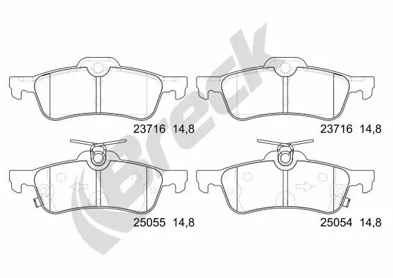 Brake Pad Set, disc brake (25054 00 704 00)