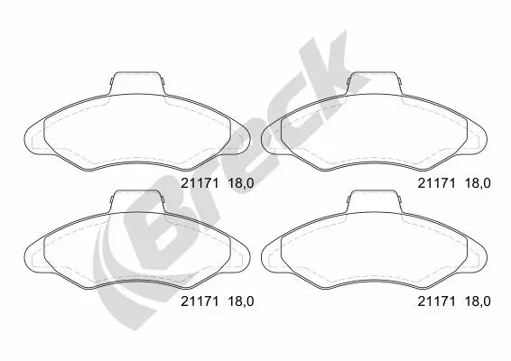 Brake Pad Set, disc brake (21171 00 702 00)