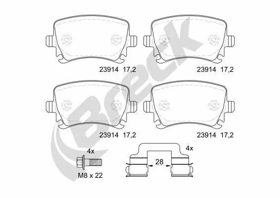 Brake Pad Set, disc brake (23914 00 704 10)