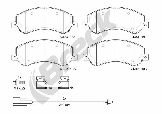 Brake Pad Set, disc brake (24484 00 703 10)