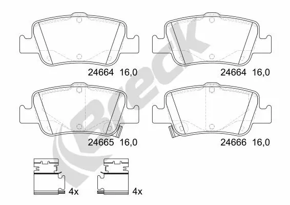 Brake Pad Set, disc brake (24664 00 704 10)
