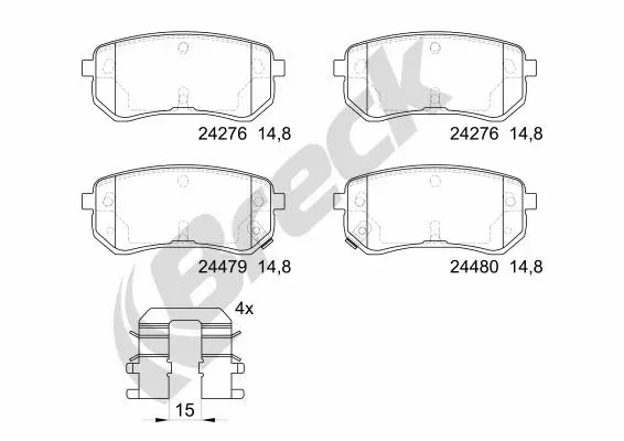 Brake Pad Set, disc brake (24276 00 704 10)