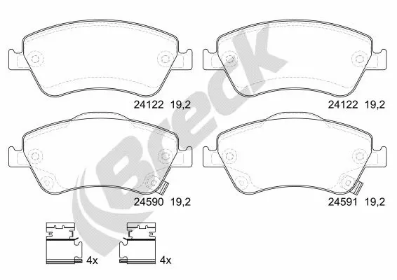 Brake Pad Set, disc brake (24122 00 701 10)