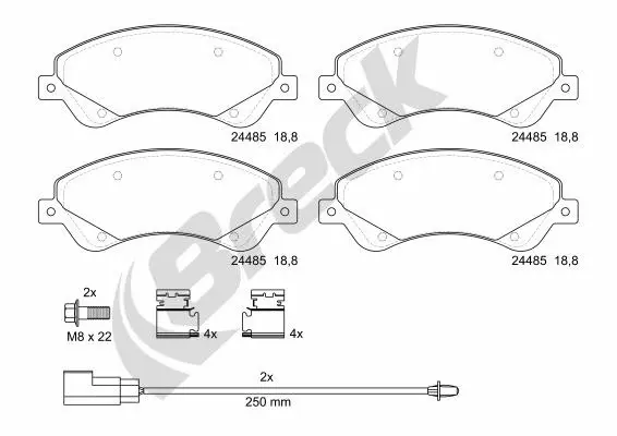 Brake Pad Set, disc brake (24485 00 703 10)