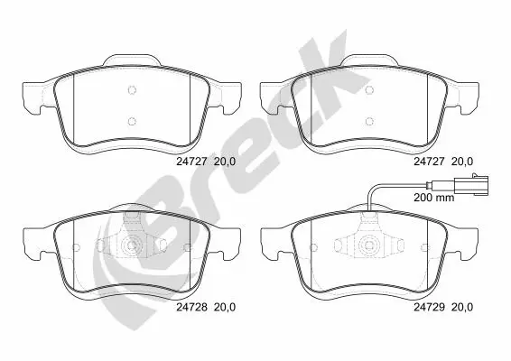 Brake Pad Set, disc brake (24727 00 701 10)