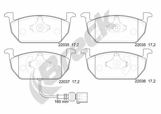 Brake Pad Set, disc brake (22035 00 701 00)