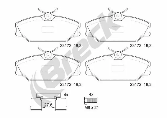 Brake Pad Set, disc brake (23172 00 702 00)