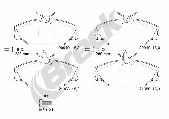 Brake Pad Set, disc brake (21388 00 702 10)