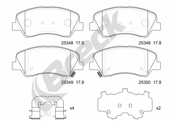 Brake Pad Set, disc brake (25348 00 701 00)
