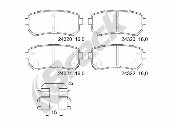 Brake Pad Set, disc brake (24320 00 704 10)
