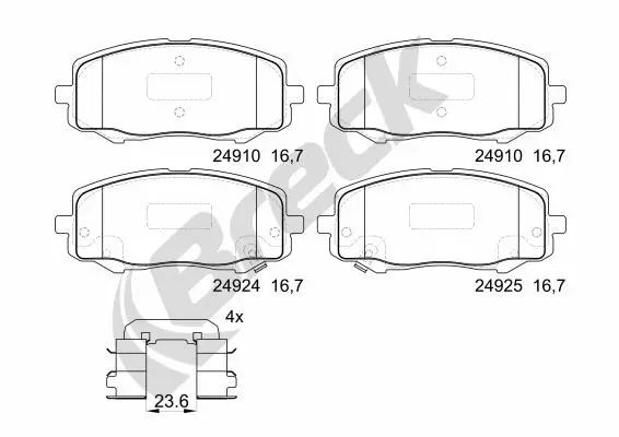 Brake Pad Set, disc brake (24910 00 702 00)