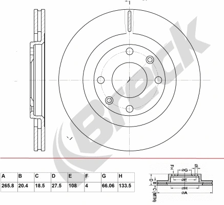 Brake Disc (BR 314 VA100)