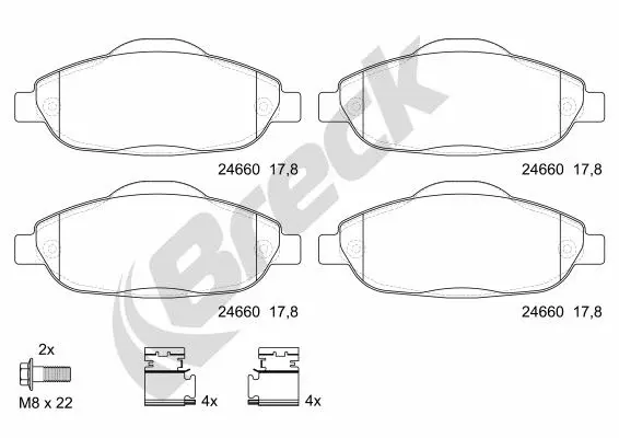 Brake Pad Set, disc brake (24660 00 701 00)