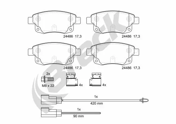 Brake Pad Set, disc brake (24486 00 702 10)