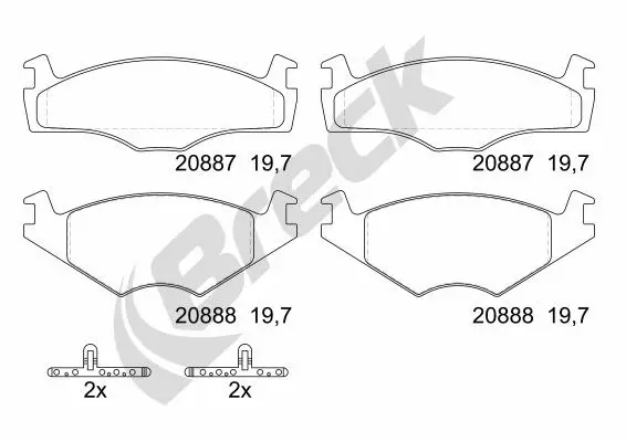 Brake Pad Set, disc brake (20887 20 702 00)