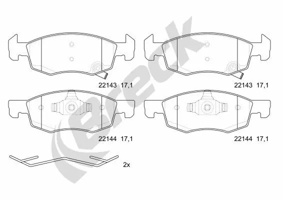 Brake Pad Set, disc brake (22143 00 702 00)