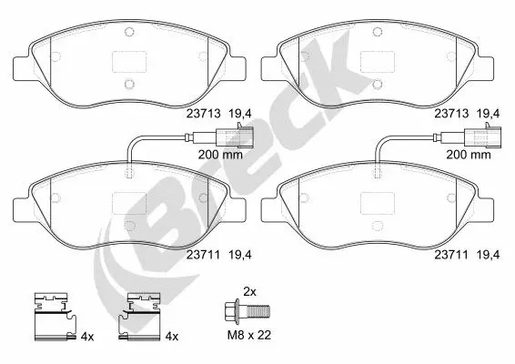 Brake Pad Set, disc brake (23711 00 701 00)