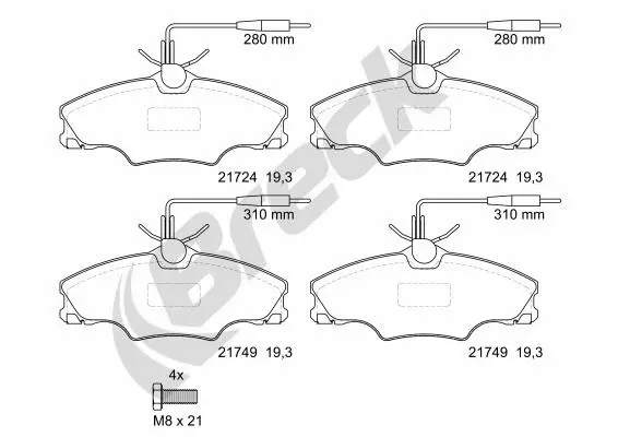 Brake Pad Set, disc brake (21724 00 701 10)