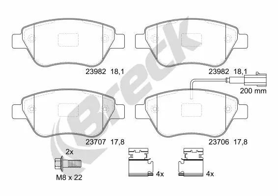Brake Pad Set, disc brake (23979 00 701 10)