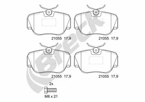 Brake Pad Set, disc brake (21055 00 701 00)