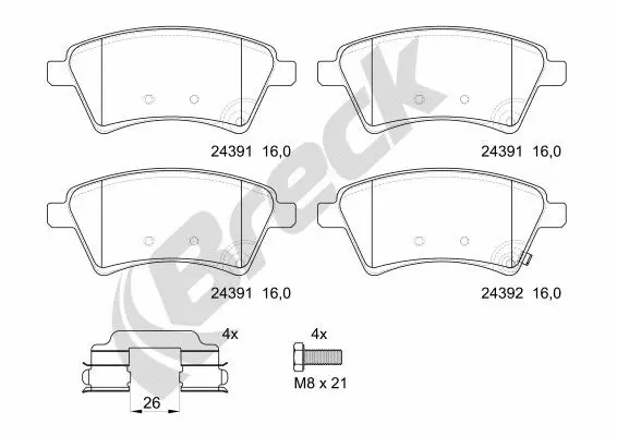 Brake Pad Set, disc brake (24391 00 701 00)
