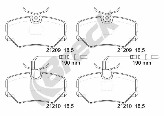 Brake Pad Set, disc brake (21209 00 501 10)