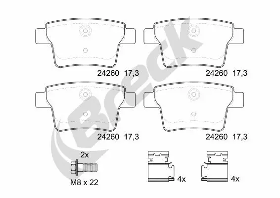 Brake Pad Set, disc brake (24260 00 704 00)
