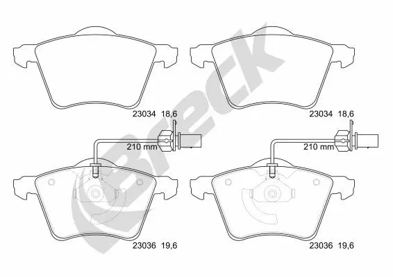 Brake Pad Set, disc brake (23034 00 703 10)