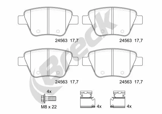 Brake Pad Set, disc brake (24563 00 704 00)