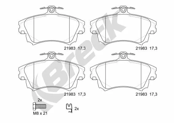 Brake Pad Set, disc brake (21983 00 701 10)