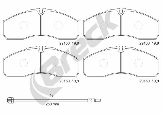 Brake Pad Set, disc brake (29160 00 703 00)