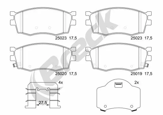 Brake Pad Set, disc brake (25019 00 702 00)
