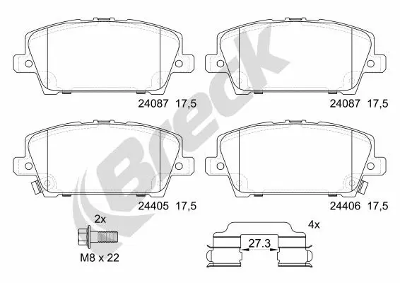Brake Pad Set, disc brake (24087 00 701 10)