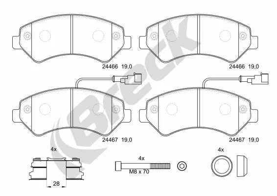 Brake Pad Set, disc brake (24467 00 703 10)