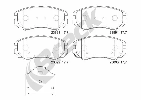 Brake Pad Set, disc brake (23891 00 701 10)