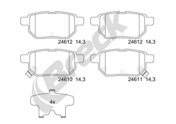 Brake Pad Set, disc brake (24610 00 704 10)