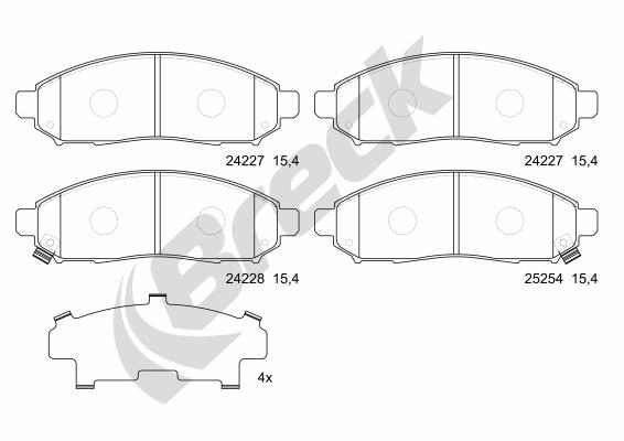 Brake Pad Set, disc brake (24227 00 651 00)