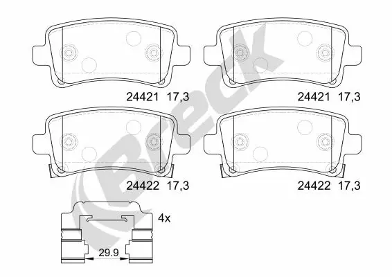 Brake Pad Set, disc brake (24421 00 704 20)