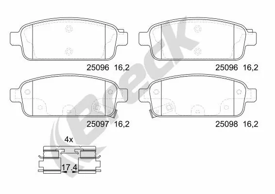 Brake Pad Set, disc brake (25096 00 704 20)