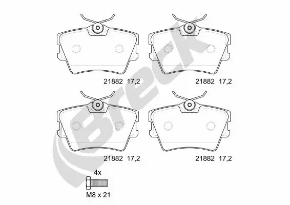 Brake Pad Set, disc brake (21882 00 704 00)