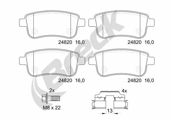 Brake Pad Set, disc brake (24820 00 704 00)
